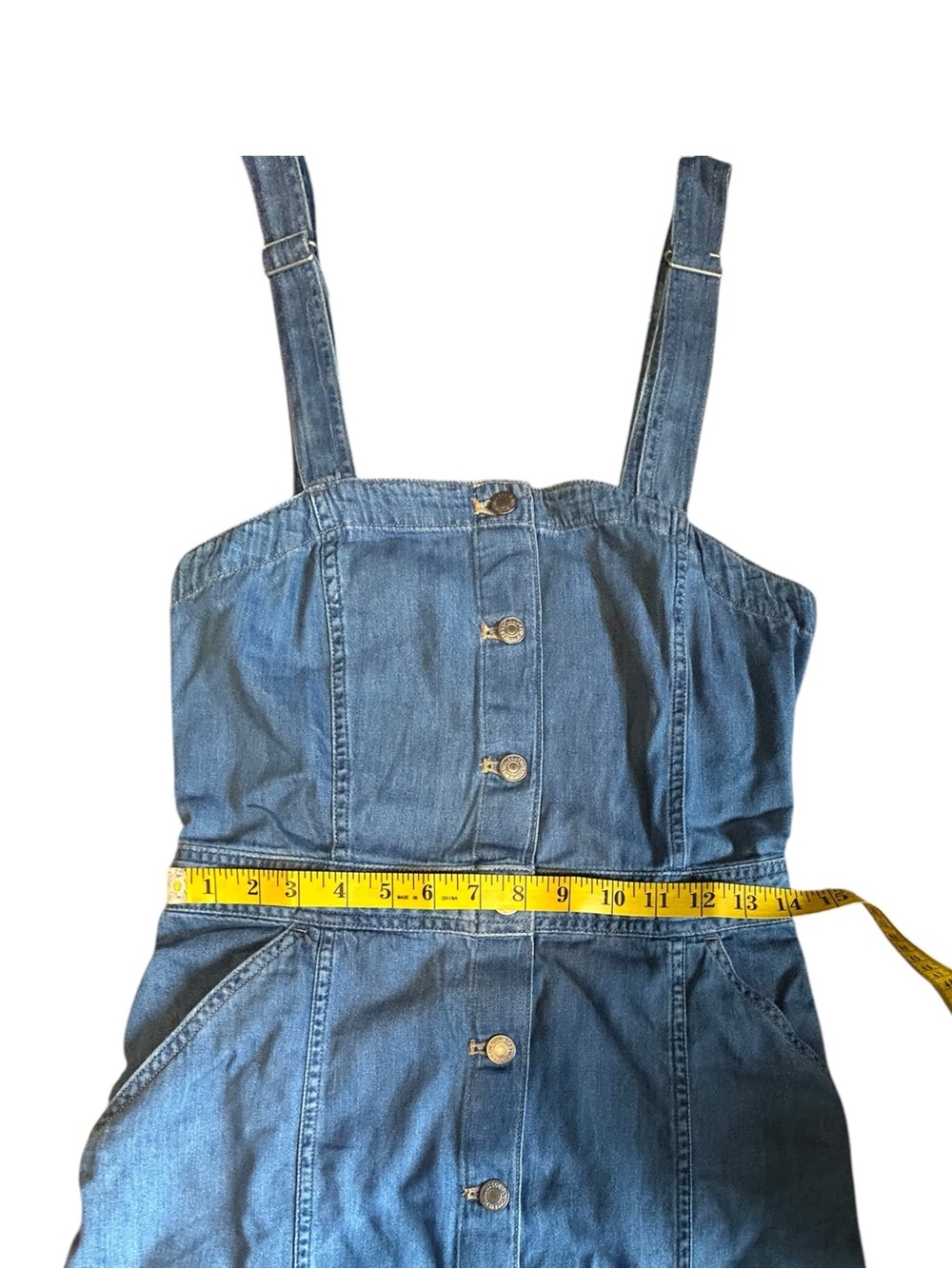 Levi’s Premium Cherie Denim Button Front Midi Dress Small - Picture 8 of 16